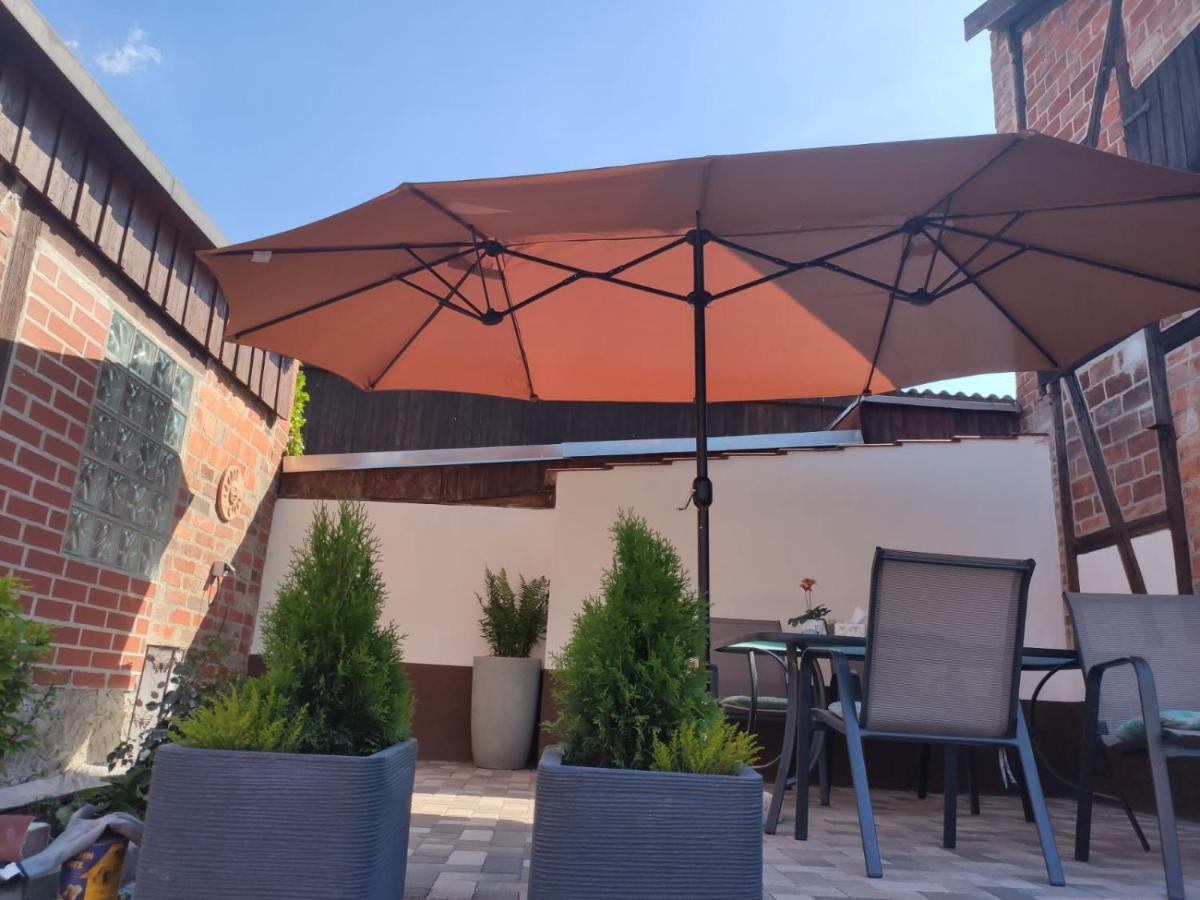 Ferienhaus Blaue Blume Mit 11 Kw Ladestation, Kamin, Terrasse, Eingezaeuntem Garten, Sauna, Wlan, Netflix, 2 Hunde Willkommen! Güntersberge Exterior foto