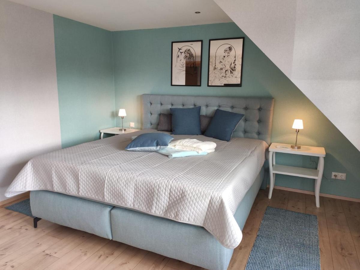 Ferienhaus Blaue Blume Mit 11 Kw Ladestation, Kamin, Terrasse, Eingezaeuntem Garten, Sauna, Wlan, Netflix, 2 Hunde Willkommen! Güntersberge Exterior foto