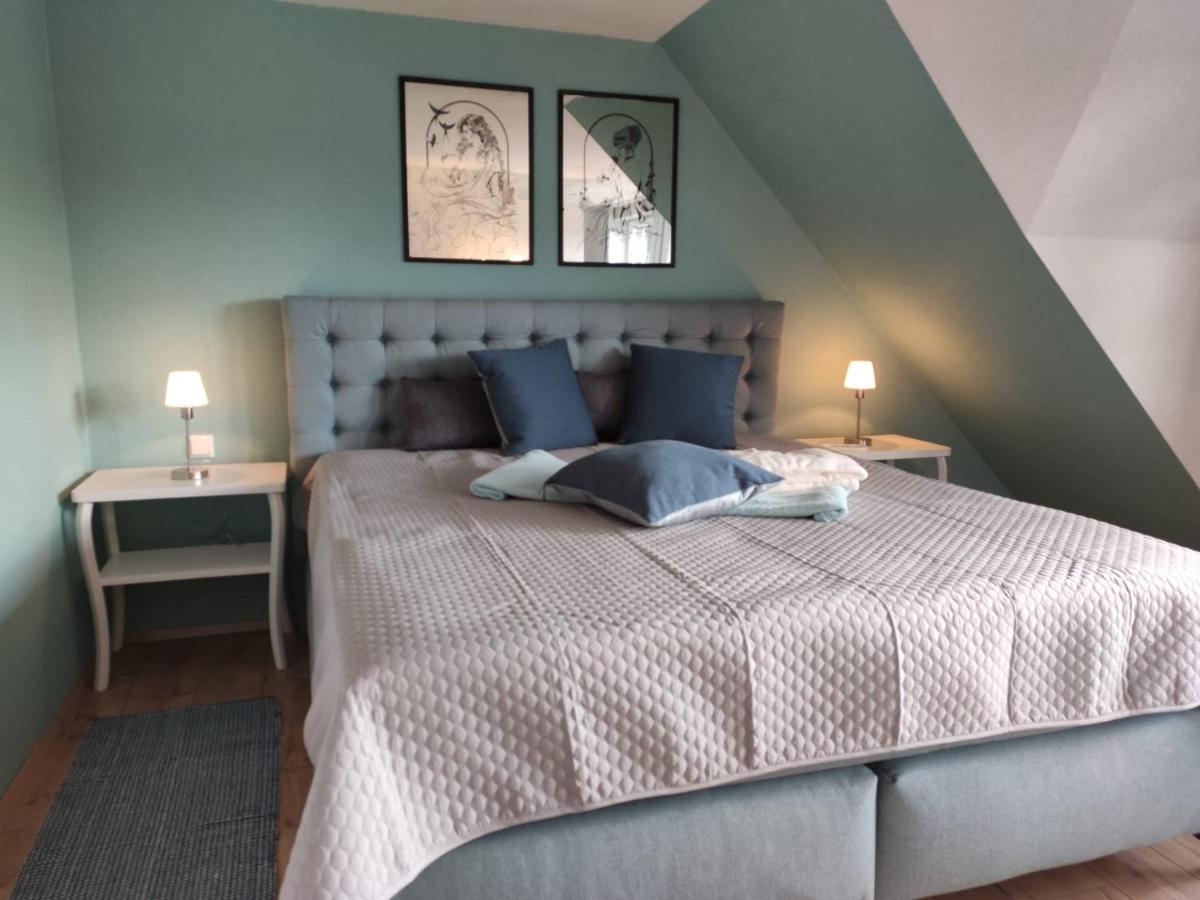 Ferienhaus Blaue Blume Mit 11 Kw Ladestation, Kamin, Terrasse, Eingezaeuntem Garten, Sauna, Wlan, Netflix, 2 Hunde Willkommen! Güntersberge Exterior foto