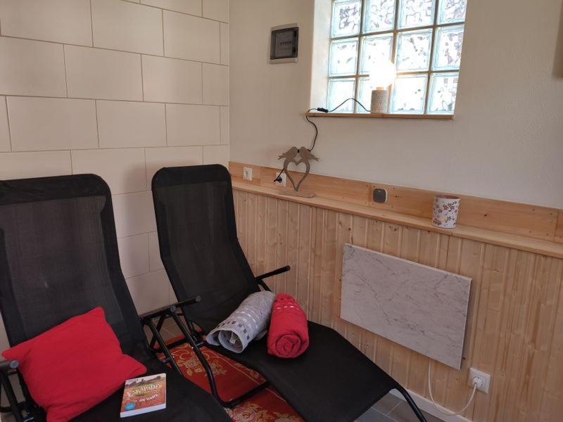 Ferienhaus Blaue Blume Mit 11 Kw Ladestation, Kamin, Terrasse, Eingezaeuntem Garten, Sauna, Wlan, Netflix, 2 Hunde Willkommen! Güntersberge Exterior foto